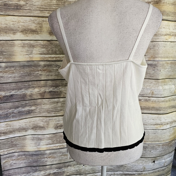 Commense Off-White Ribbed Tie Front Cami Top - Picture 5 of 9